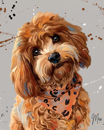 Custom Splatter Paint Dog Portrait | Personalised Pet Art Print | Pet Memorial Gift