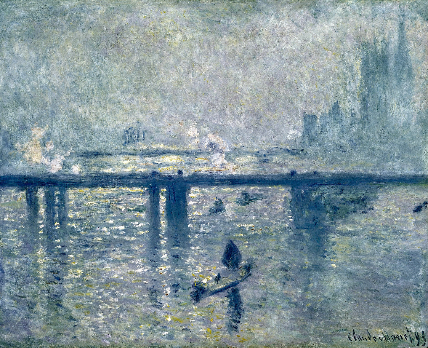 Monet's The Thames in Mist - Atmospheric Impressionist Canvas Print