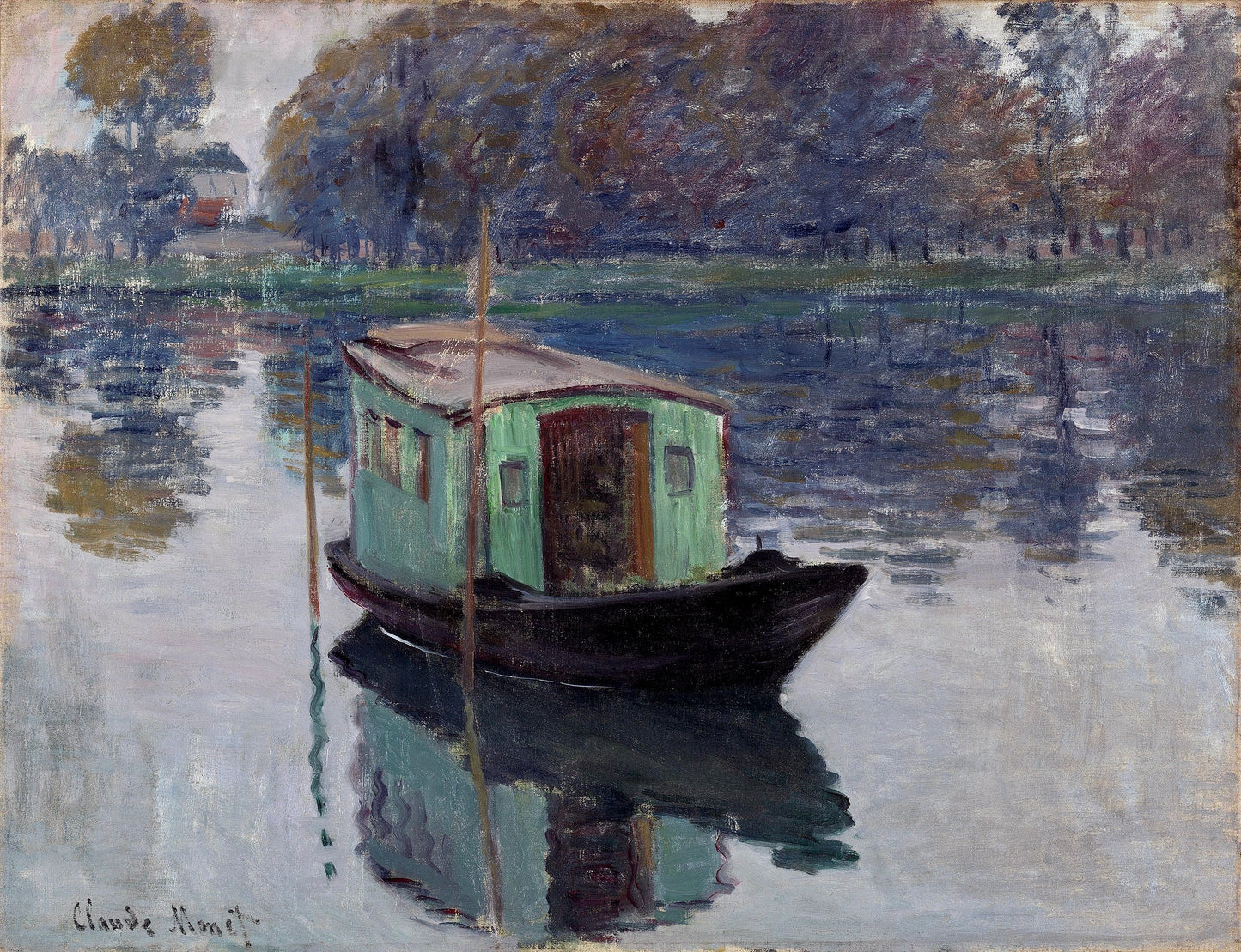 Monet’s “The Studio Boat” – Elegant and Tranquil Canvas Art