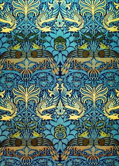 William Morris Peacock and Dragon Pattern Canvas Print (1878) - Classic British Arts & Crafts Design