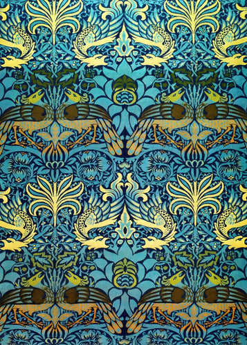 William Morris Peacock and Dragon Pattern Canvas Print (1878) - Classic British Arts & Crafts Design