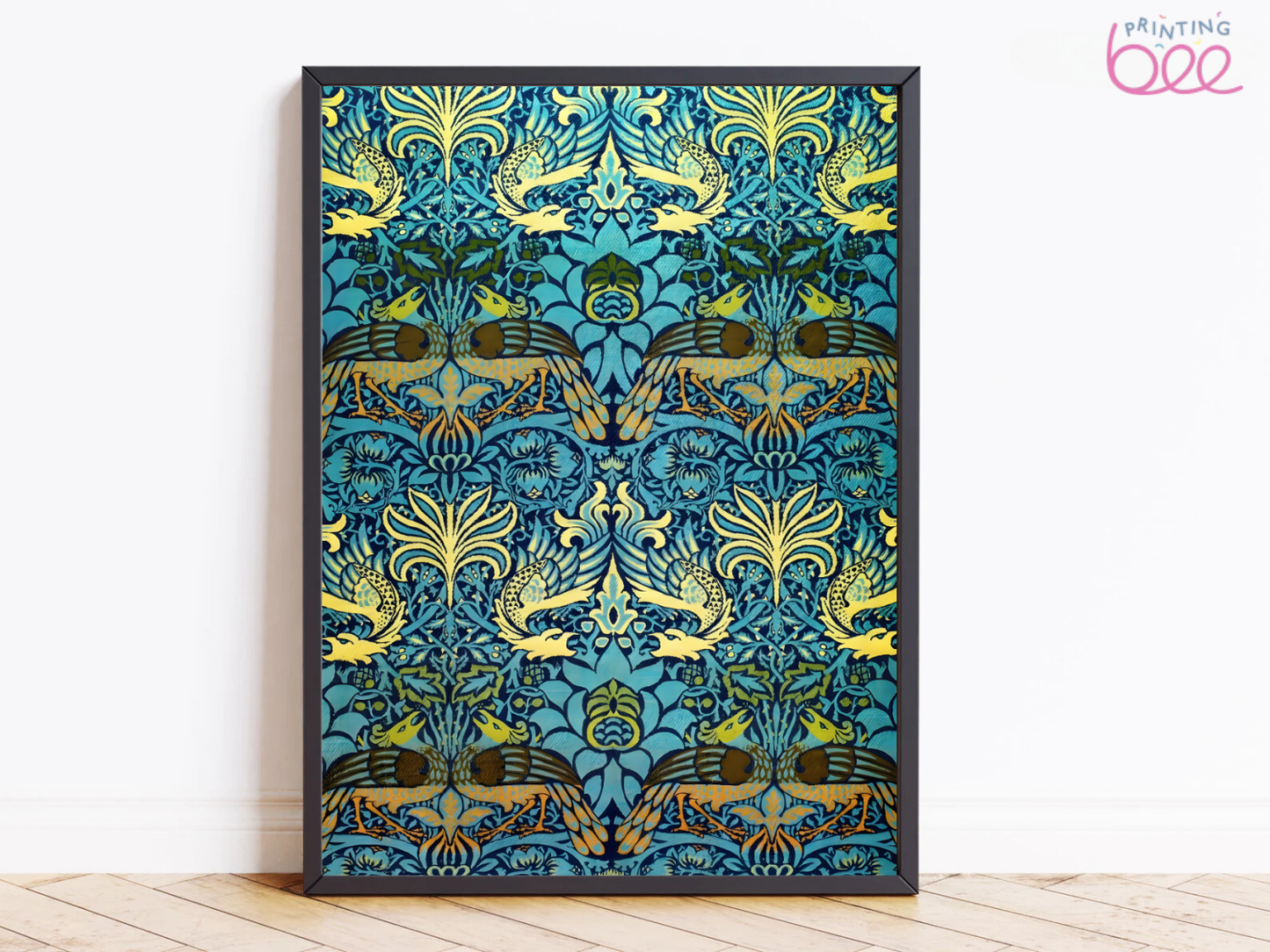 William Morris Peacock and Dragon Pattern Canvas Print (1878) - Classic British Arts & Crafts Design