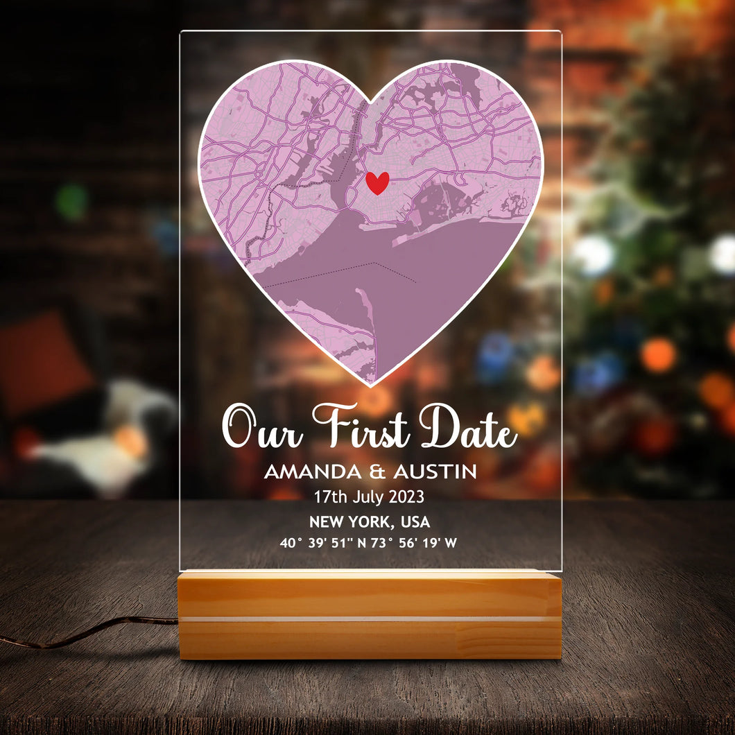 Personalised Heart-Shaped Map of the First Date Spot