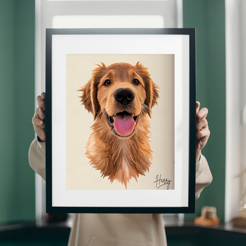 Custom Pet Portrait on Canvas or Art Paper | 'Hand' Painted Pet Portrait From Photo | Pet Memorial Gift
