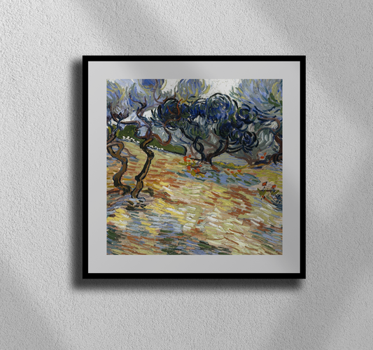 Vincent van Gogh’s “Olive Trees with Yellow Sky and Sun” – Canvas Art Print