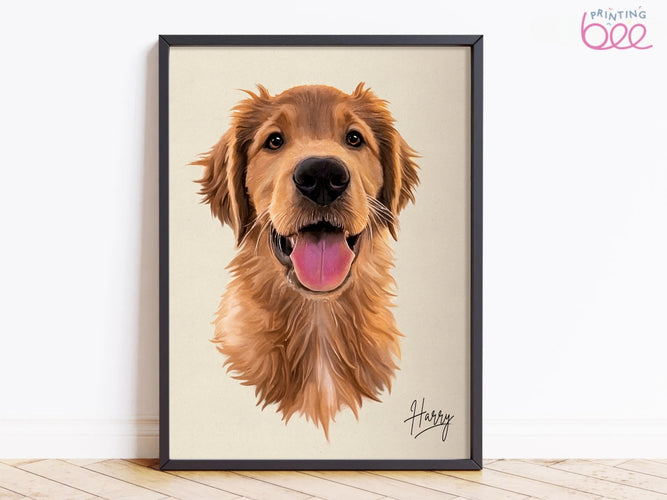 Custom Pet Portrait on Canvas or Art Paper | 'Hand' Painted Pet Portrait From Photo | Pet Memorial Gift