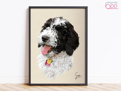Custom Pet Portrait on Canvas or Art Paper | 'Hand' Painted Pet Portrait From Photo | Pet Memorial Gift