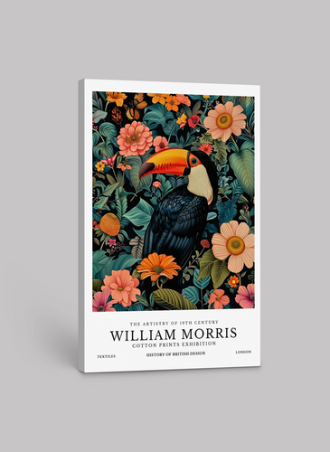 William Morris Vibrant Toucan Garden Art Print on Canvas and Paper