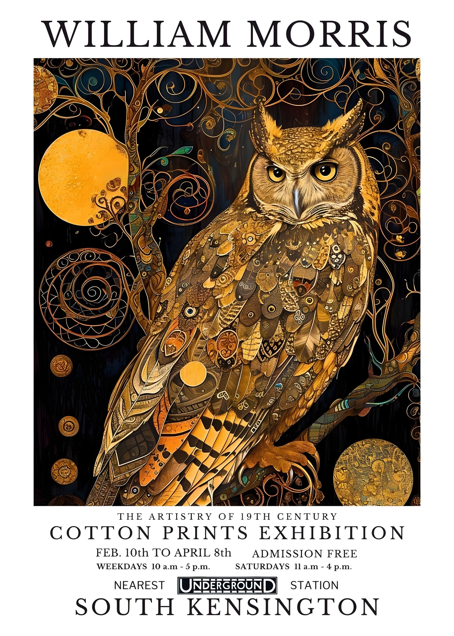 William Morris Owl Garden – Art Print on Canvas and Paper