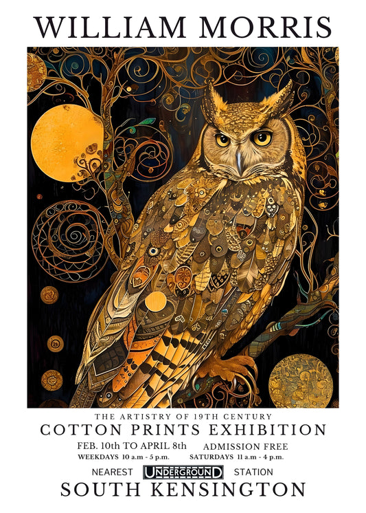 William Morris Owl Garden – Art Print on Canvas and Paper