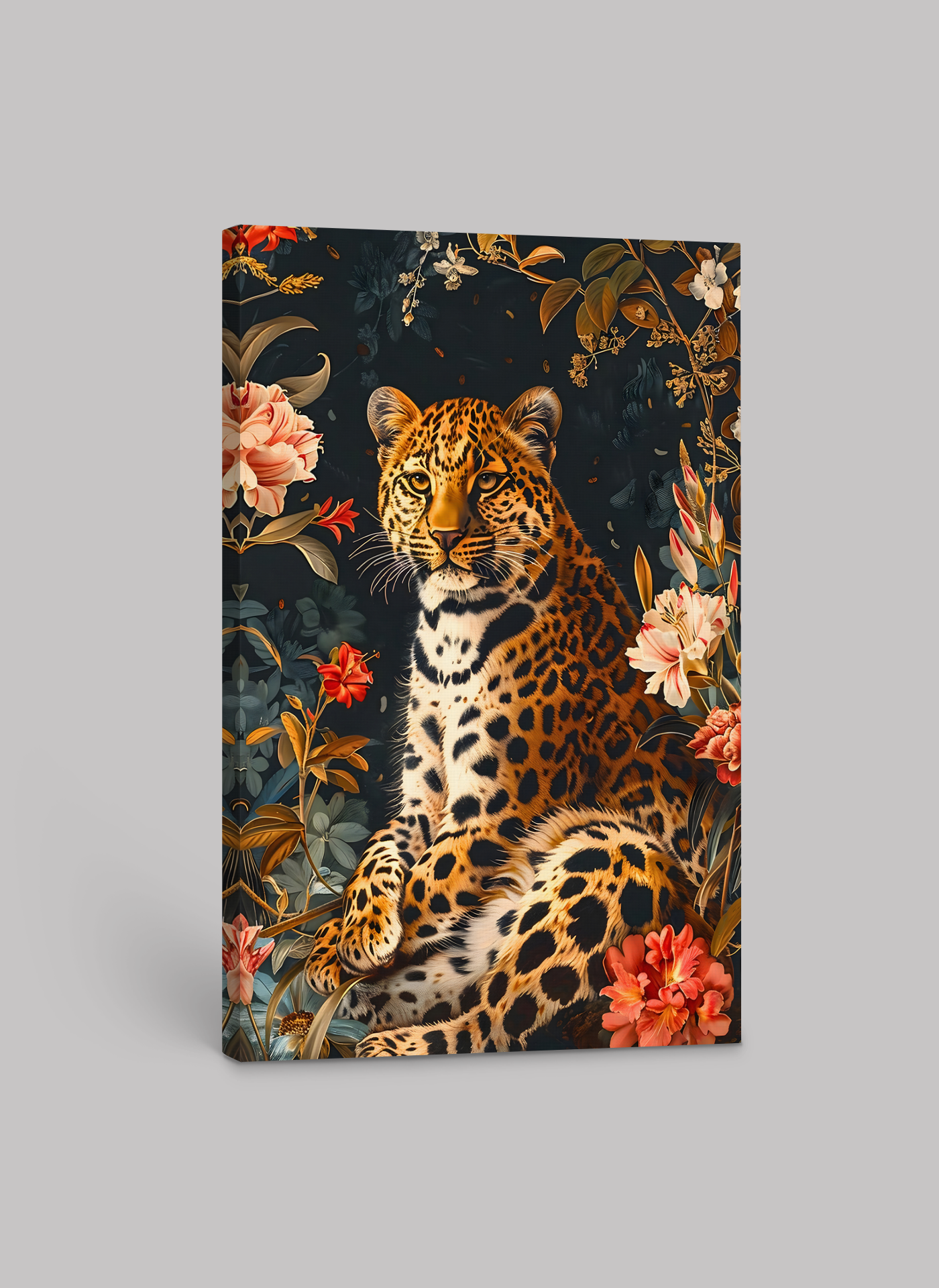 William Morris Floral & Fauna Series – Leopard in Bloom Canvas Art Print