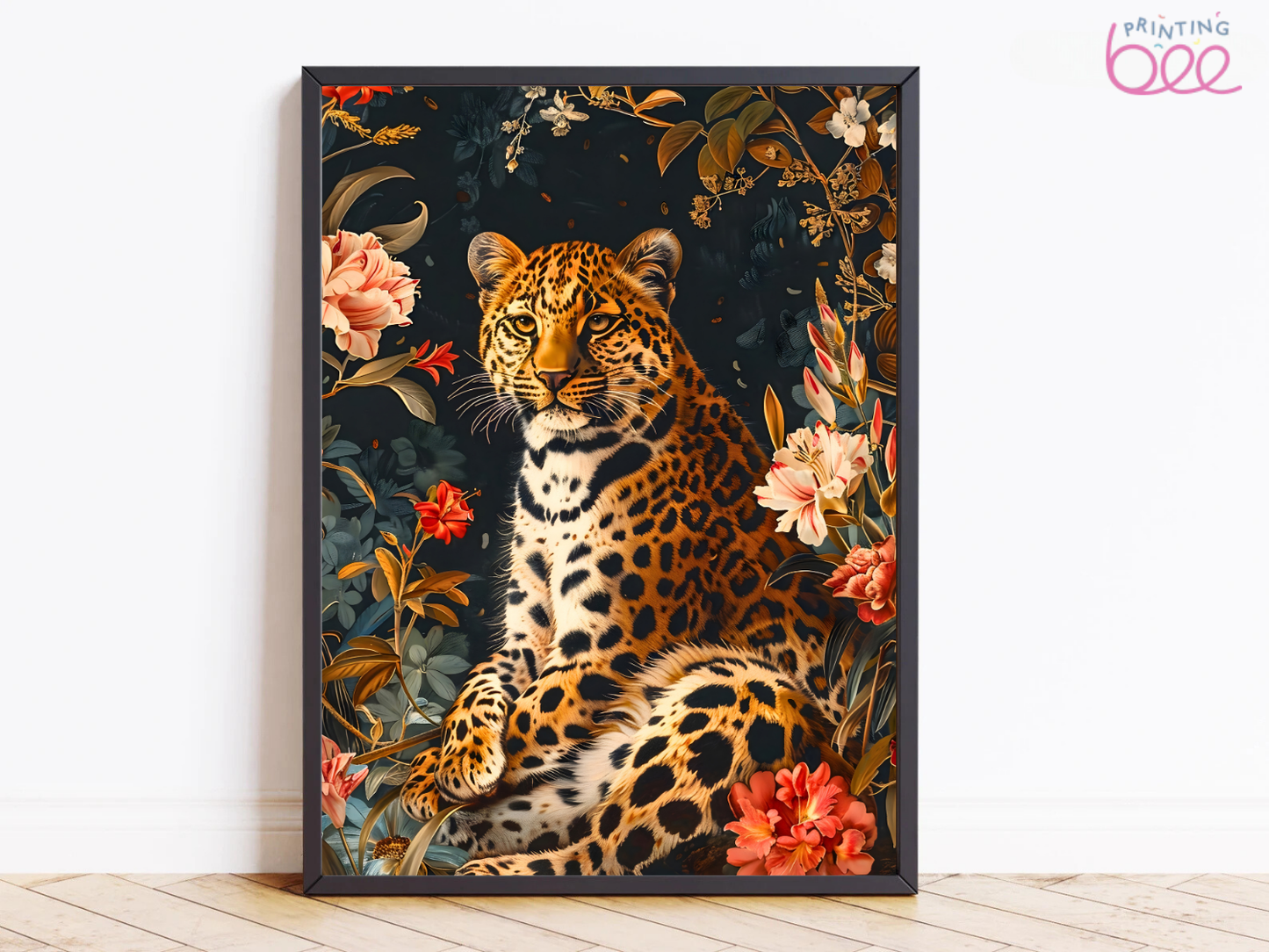 William Morris Floral & Fauna Series – Leopard in Bloom Canvas Art Print