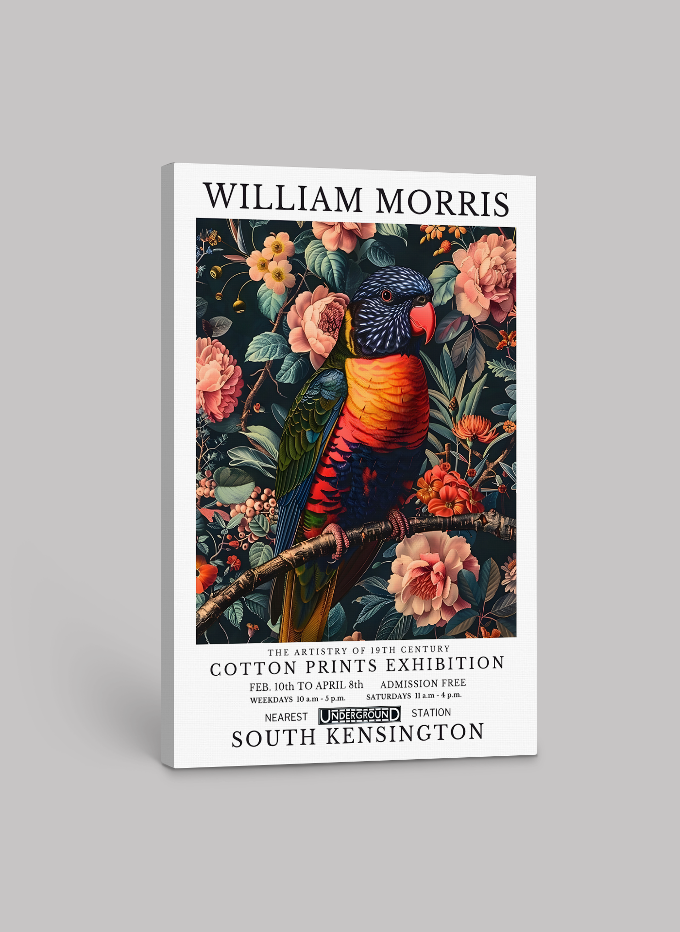 William Morris Parrot Garden – Vibrant Art Print on Canvas or Paper