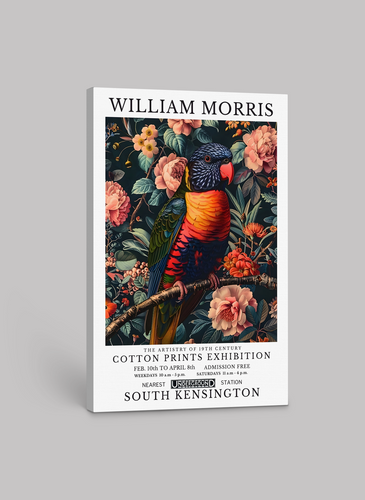 William Morris Parrot Garden – Vibrant Art Print on Canvas or Paper
