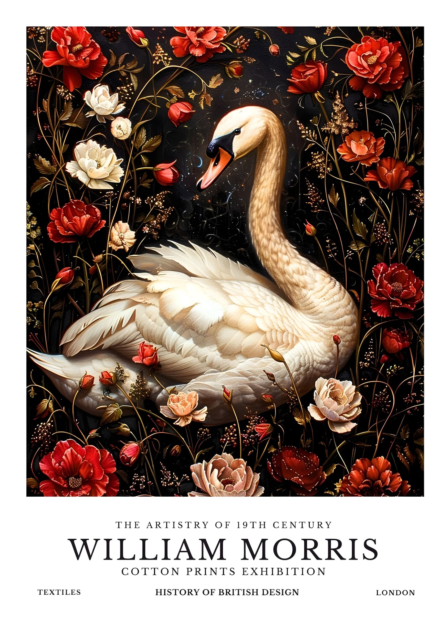 William Morris Swan in Bloom – Art Print on Canvas and Paper
