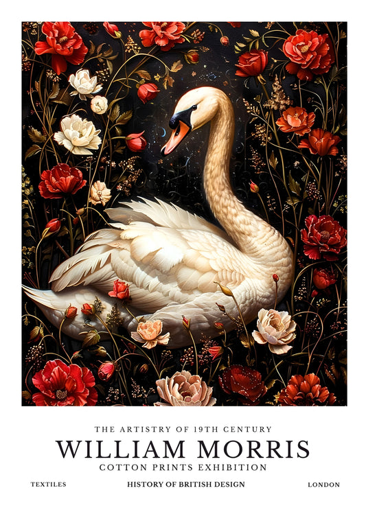 William Morris Swan in Bloom – Art Print on Canvas and Paper