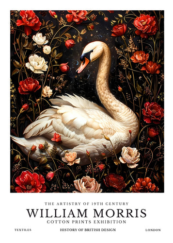 William Morris Swan in Bloom – Art Print on Canvas and Paper