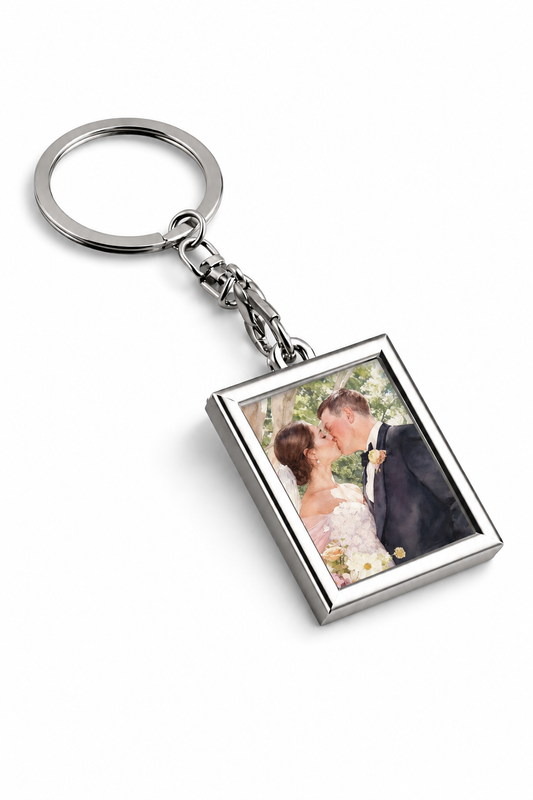 Custom anniversary portrait keyring