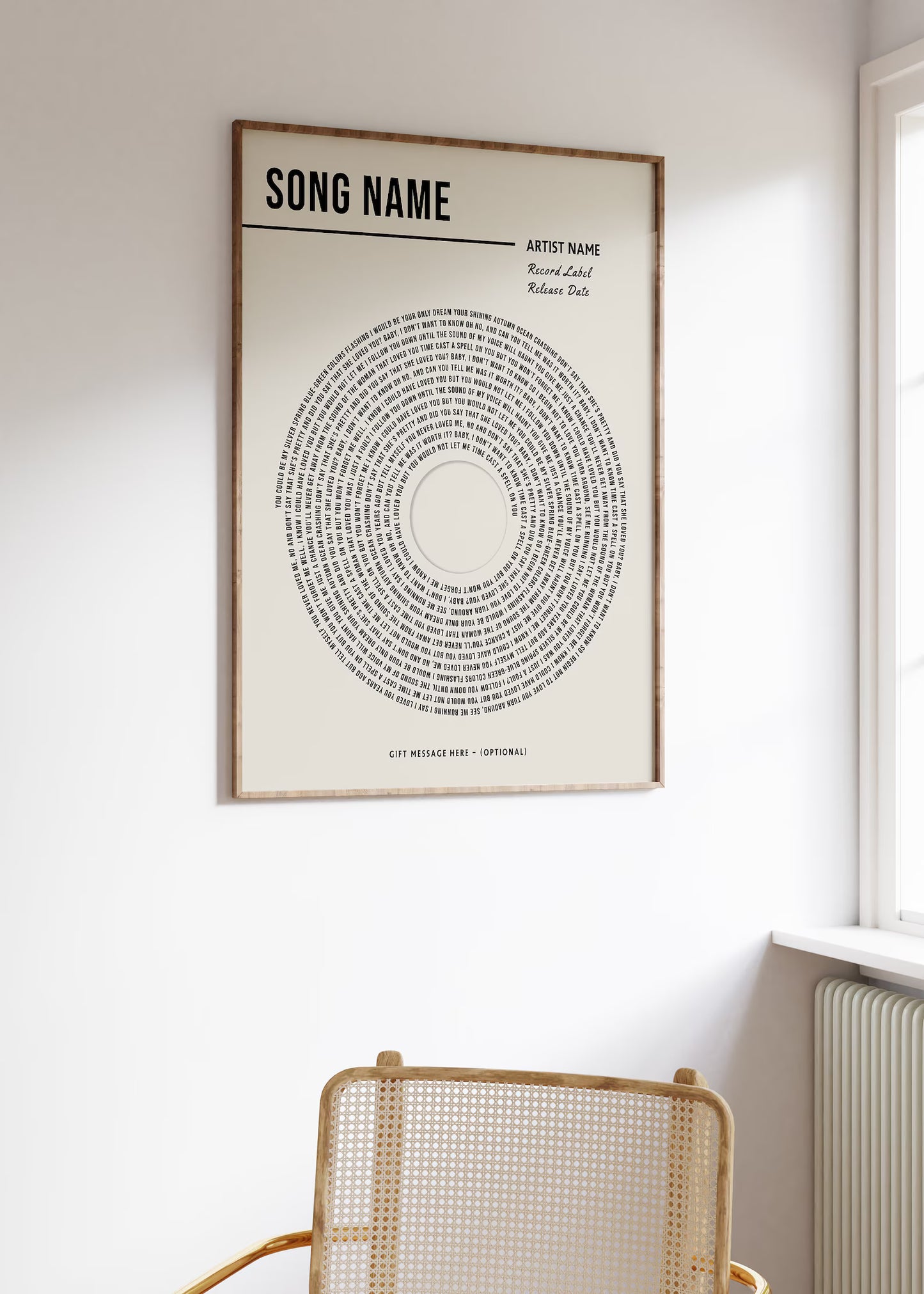 Personalised Song Lyrics Print - Custom Lyric Wall Art - Wedding & Anniversary Gift