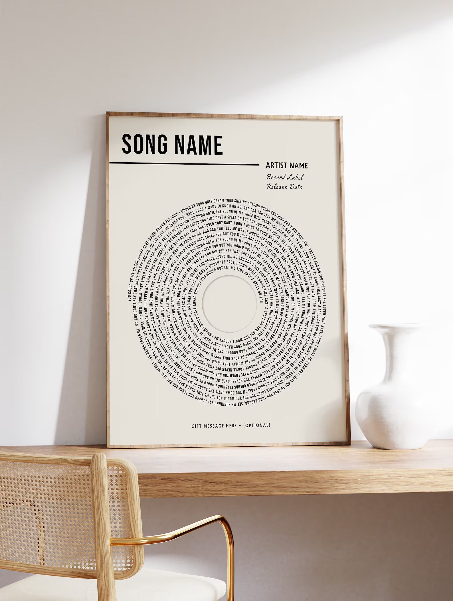 Personalised Song Lyrics Print - Custom Lyric Wall Art - Wedding & Anniversary Gift