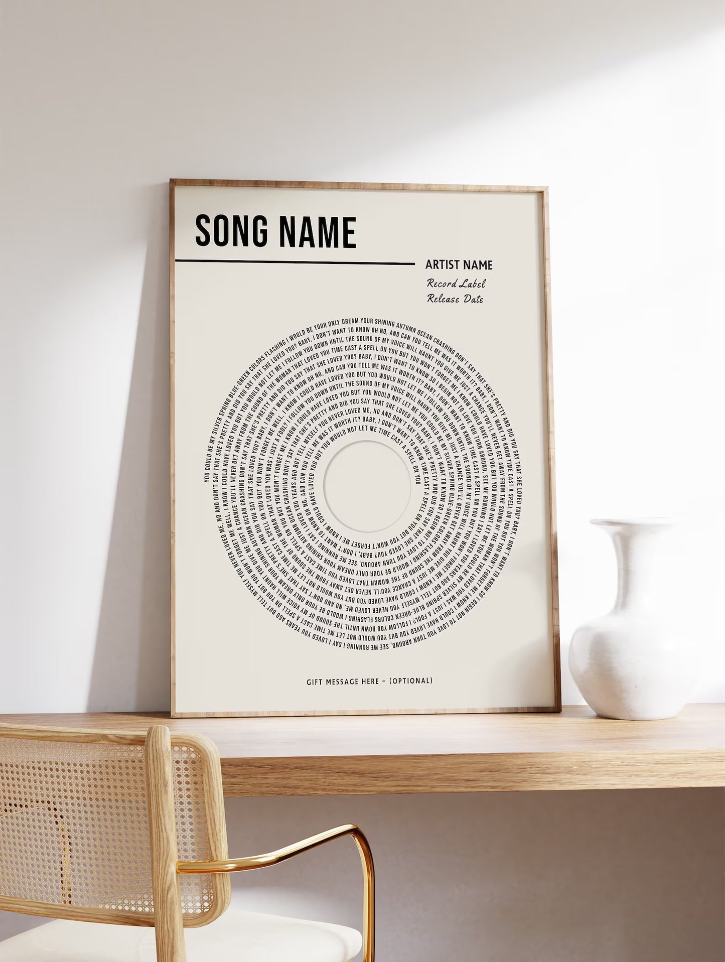 Personalised Song Lyrics Print - Custom Lyric Wall Art - Wedding & Anniversary Gift