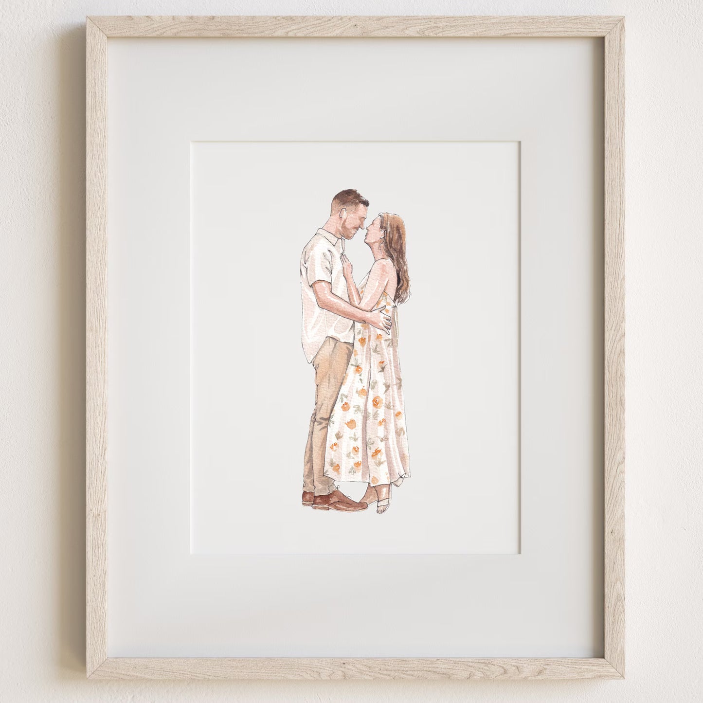 Personalised Father's Day Family Portrait From Photo, Watercolour Painting Gift for Dad Daddy Grandad