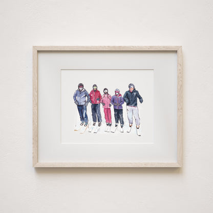 Personalised Father's Day Family Portrait From Photo, Watercolour Painting Gift for Dad Daddy Grandad