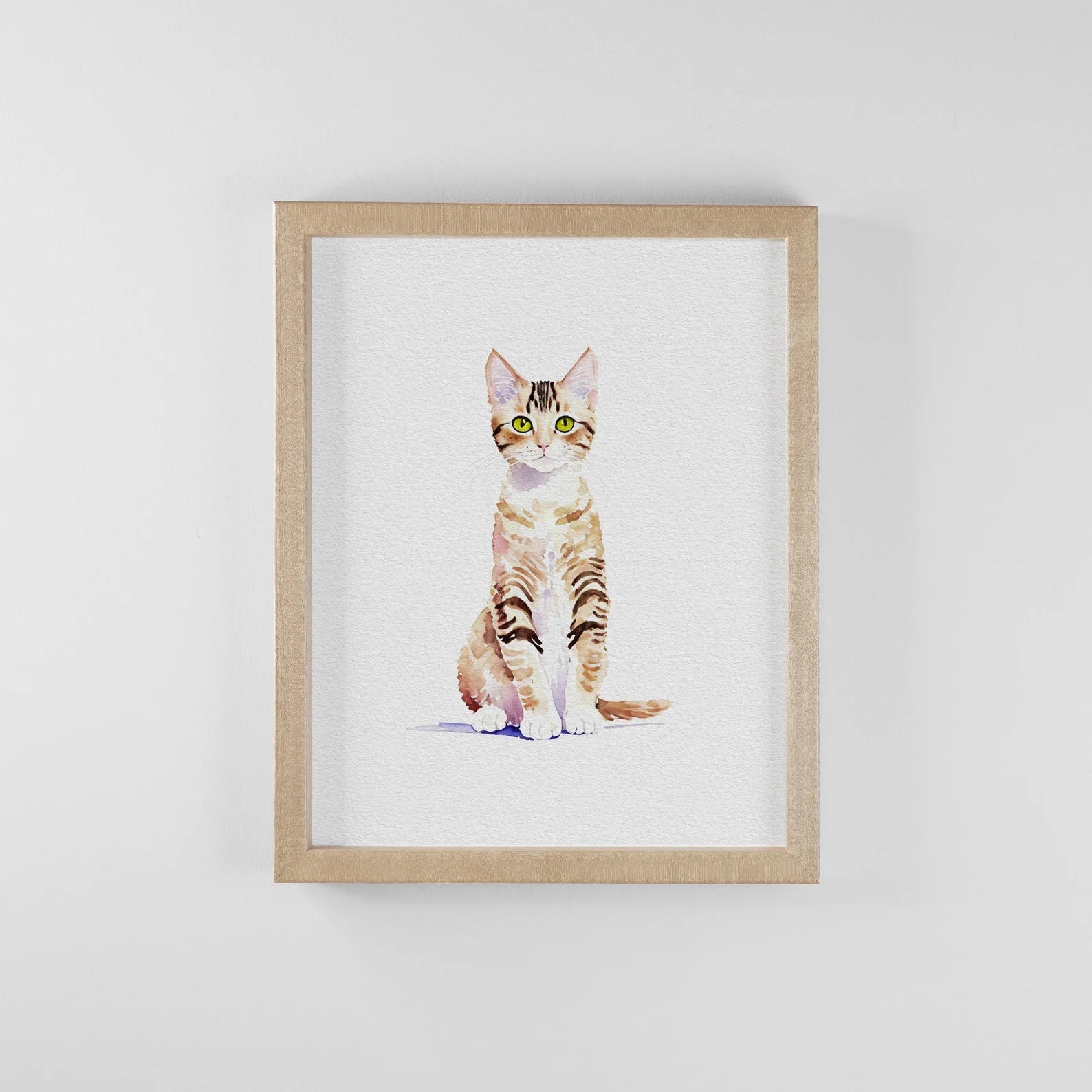 Personalised Cat Memorial Gift - Watercolour Cat Portrait From Photo - Canvas, Framed, Prints