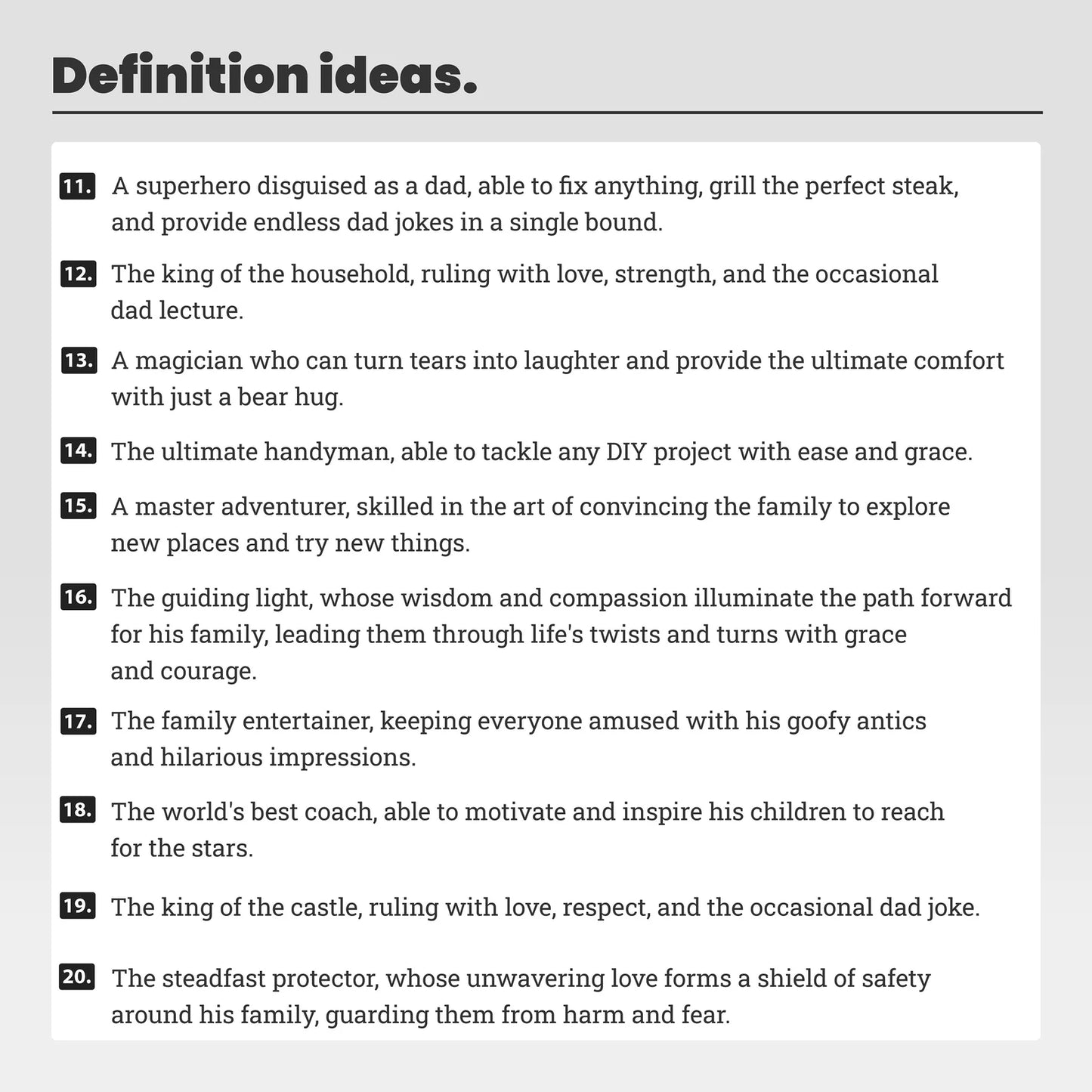 Personalised Father's Day Dad Definition Print From Photo, First Fathers Day Gift From Daughter Son Wife