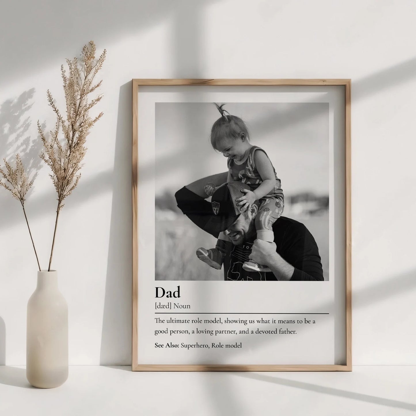 Personalised Father's Day Dad Definition Print From Photo, First Fathers Day Gift From Daughter Son Wife