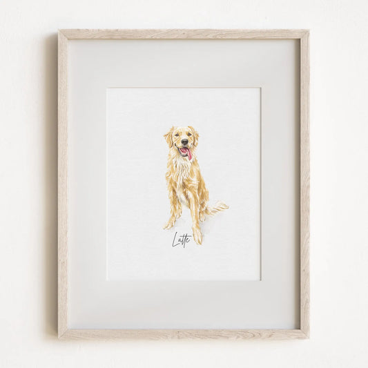 Mini Watercolour Pet Portrait From Photo - Personalised Dog Painting - Pet Memorial Gift