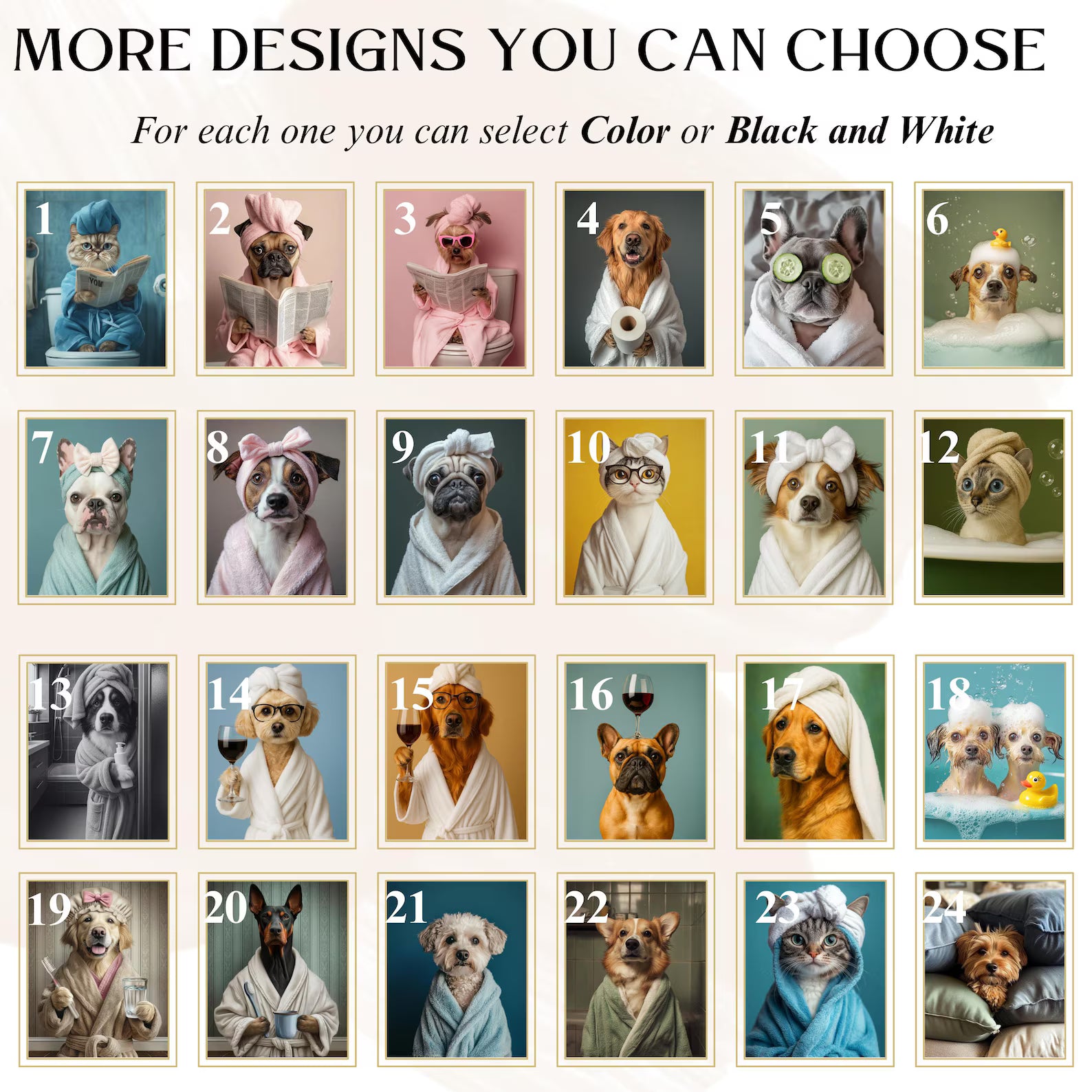 Personalised Funny Bathroom Dog Print From Photo - Dog on Toilet Art - Custom Pet Portrait - Dog Dad Gift