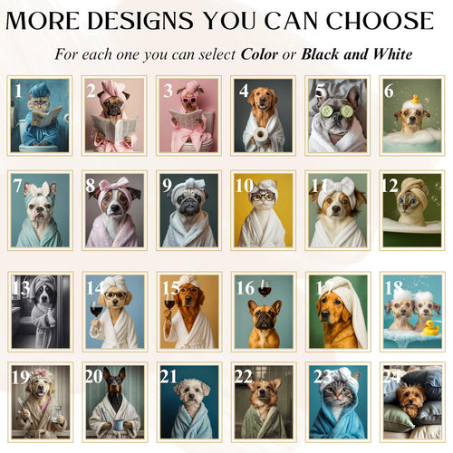 Personalised Funny Bathroom Dog Print From Photo - Dog on Toilet Art - Custom Pet Portrait - Dog Dad Gift