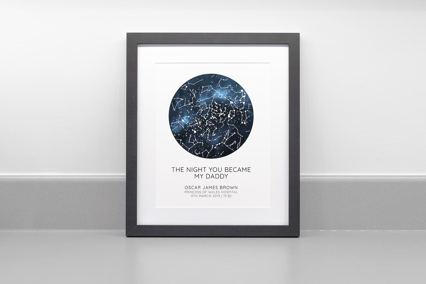 Personalised Father's Day Star Map Print, Night You Became Dad Daddy Grandad, First Fathers Day Gift