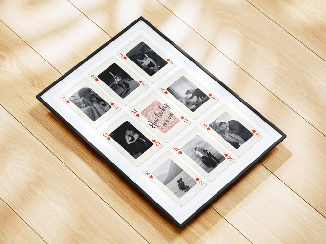 Personalised Playing Card Couple Print From Photo - Custom King and Queen Canvas - Anniversary Gift