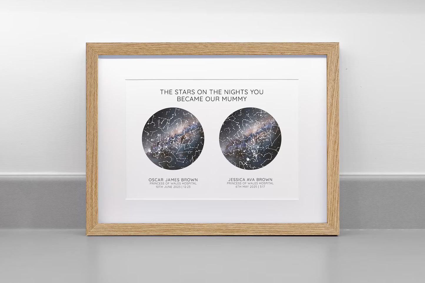 Personalised Father's Day Star Map Print, Night You Became Dad Daddy Grandad, First Fathers Day Gift