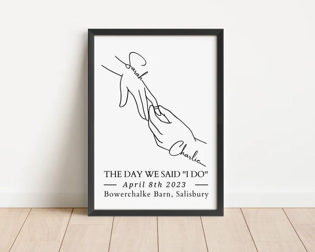 Custom Wedding Gift, 1st Wedding Anniversary Gift, Personalised Engagement Gift for Bride Groom, Birthday Gift Wife Partner, Gift Husband