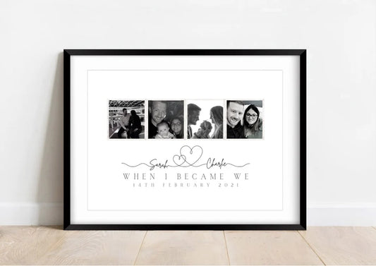 Anniversary Photo Print, Minimalist Line Art, Gift for Girlfriend Wife Fiance, Gift for Her Him, First Anniversary Celebration, Birthday