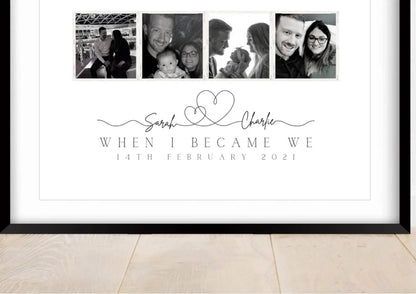 Anniversary Photo Print, Minimalist Line Art, Gift for Girlfriend Wife Fiance, Gift for Her Him, First Anniversary Celebration, Birthday