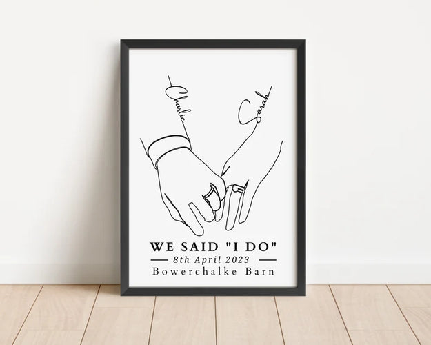 Personalised Wedding Gift Print, Wedding Day Gift for Her Him, Anniversary Gift, Birthday Gift for Boyfriend Girlfriend, Wedding Keepsake