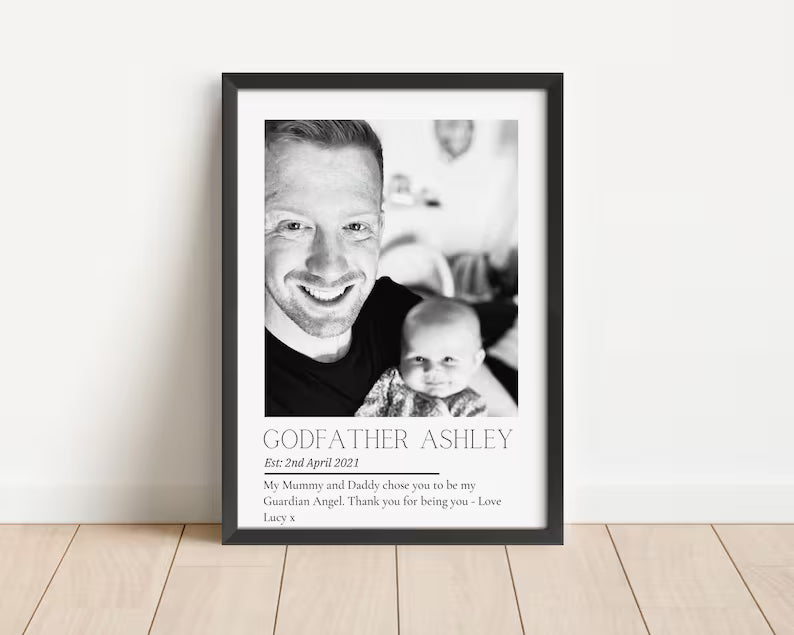 Personalised Godfather Print, Fathers Day, Gift Godson Goddaughter, Godfather Birthday, Custom Gift Godfather, Godparents Proposal, Uncle