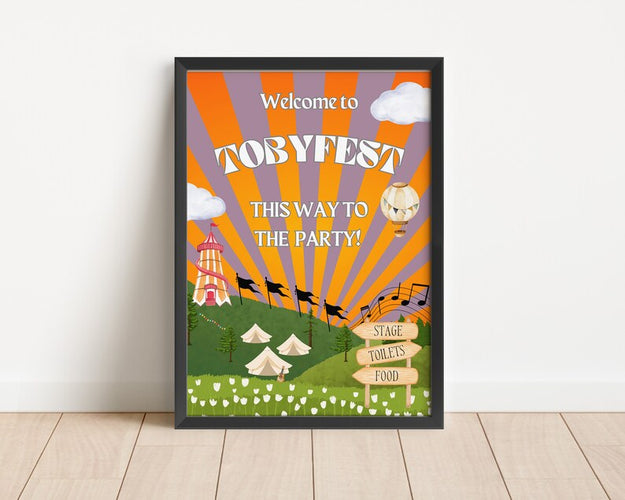 Festival Birthday Poster, Festival Theme Party Print, Hen Stag Party Art, Festival Party Wall Art, Party Decor Festival Style, Party Signage