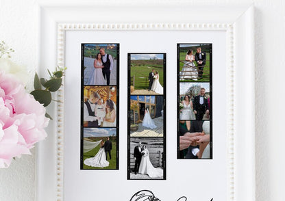 Custom Wedding Photos Keepsake Poster, Gift for Couple, Gift for Her Him, Personalised Wedding Day Gift, 1st Anniversary, Memory Print