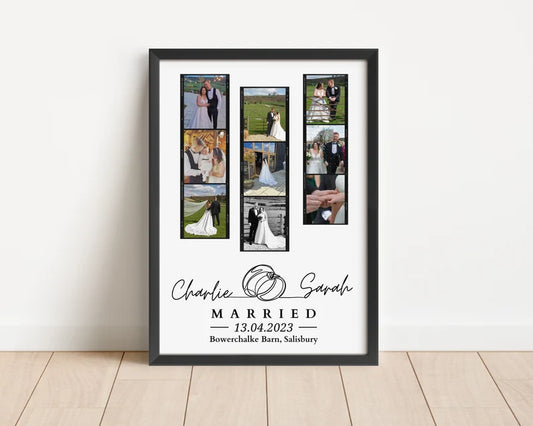 Custom Wedding Photos Keepsake Poster, Gift for Couple, Gift for Her Him, Personalised Wedding Day Gift, 1st Anniversary, Memory Print