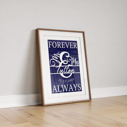 Custom Wedding Gift Keepsake, Wall Art for Her Him, Personalised Anniversary Poster Husband Wife, Wedding Keepsake, Special Date Anniversary