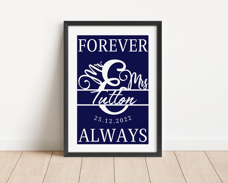 Custom Wedding Gift Keepsake, Wall Art for Her Him, Personalised Anniversary Poster Husband Wife, Wedding Keepsake, Special Date Anniversary