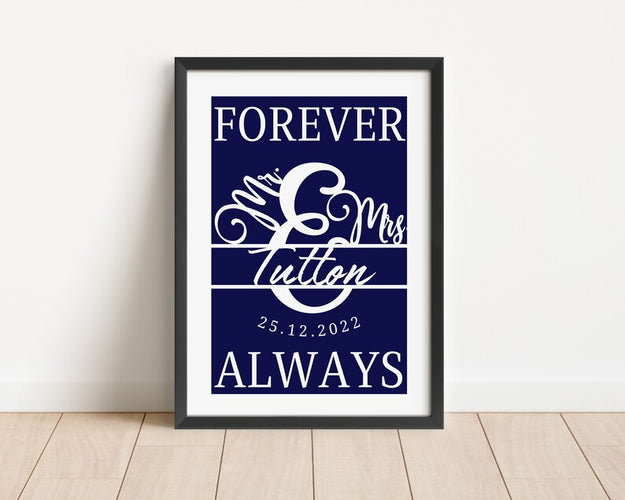 Custom Wedding Gift Keepsake, Wall Art for Her Him, Personalised Anniversary Poster Husband Wife, Wedding Keepsake, Special Date Anniversary