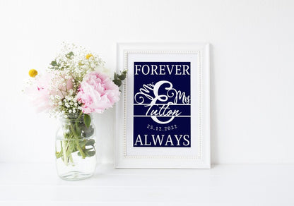 Custom Wedding Gift Keepsake, Wall Art for Her Him, Personalised Anniversary Poster Husband Wife, Wedding Keepsake, Special Date Anniversary