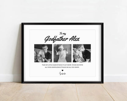 Godfather Photo Print, Personalised Birthday Gift from Godchild, Godparent Reveal, Custom Godfather Proposal Unique, Uncle Birthday Print