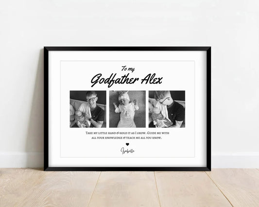 Godfather Photo Print, Personalised Birthday Gift from Godchild, Godparent Reveal, Custom Godfather Proposal Unique, Uncle Birthday Print